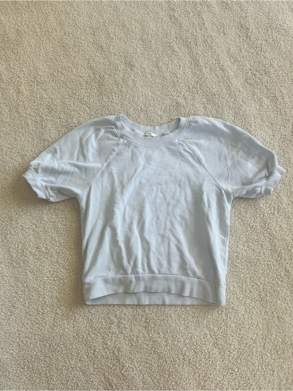 Z Supply Pale Blue Short Sleeve Crew Pullover
